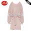 2018 OEM Custom-Made womens full sleeve sweater dresses and cardigan in one set