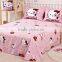 Newest cartoon character bedding set 100% Cotton bedding set for kids Hello Kitty design bed sheet