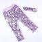 2017 New designs orange Sequins Girl Pants Infant Girl Trouser Children pants with solid sequins headband