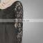 Muslim Women Round Neckline Black Fashionable Lace Long Sleeves Maxi Dress