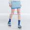 Instyle OEM fast delivery Blue and white stripes knitted fabric fancy skirt top designs micro mini skirt