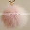 Fluffy and cute fox fur pom pom keychain for decoration