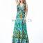 5005-2# Sleeveless Floral Sexy Maxi Chic Boho Fashion Beach Women Clothing Spandex Plus Size Long One Piece Bohemian Dress 2017