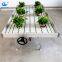 Greenhouse rolling table ebb and flow system metal rolling bench