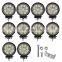 10x 4inch 27W Round LED Work Lights Pod SPOT Beam Offroad Fog Driving Light 12V For Jeep