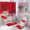 Christmas Bathroom Shower Curtain Mat Set Four-piece Waterproof Toilet Cover Mat Non Slip Rug Shower Curtain For Christmas Decor