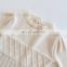 Ins spring and autumn bottoming girl baby  long sleeve knitted Romper, bubble sleeve one-piece suit, triangle bag fart