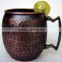 Black Antique Hammered Copper Mug For Moscow Mule With Brass Handle