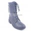 Fashion popular motorcycle police lace up back zipper high ankle long boots from China factory