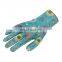Sunnyhope custom pattern 13 gauge nylon liner transparent nitrile women garden gloves