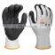 Grey Anti Cut Latex Work Nitrile Coated Gloves