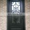 French single wrought iron entrance door design villa safety iron door glass