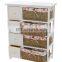 WICKER CHEST DRAWER BASKET MAIZE BEDSIDE CABINET RETRO STORAGE UNIT CUPBOARD
