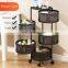 3 4 5 Layer Rotating Utility Trolley Cart Kitchen Storage Rack Organizer With Wheels