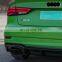 100% fit complete car bumper assembly grille tail lip tail exhaust for Audi A3 2017 2018 2019 upgrade to Rs3 style