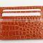 luxury crocodile skin leather 2-slot credit card holder card sleeve card case