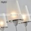 HUAYI Modern Simple Hotel White Hanging Dining Room Chandelier 3-Light LED Glass Indoor Pendant Light