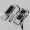 Plastic Silver Rectangle Rechargeable Portable Solar 3 LED Flashlight with USB Charger