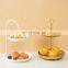 Modern Living Room Use Dining Table Metal Hanging Kitchen Wire Rack Iron Fruit Basket 2 Tier