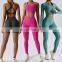 Custom Logo Free Match Fitness Clothing Butt Lift Leggings Full Zip Jacket Gym ActiveWear 4Piece Workout Yoga Suit Set For women