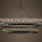 Industrial Design Classic Black Circular LED Chandelier Double-Layer Decorative Suspended Light for Hotel Villa Restaurant