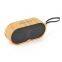 Caixa de som Bluetooth portátil de madeira para uso ao ar livre, com design em bambu, dois alto-falantes, tamanho mini e gancho inteligente