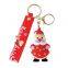 Merry Christmas Gifts 3D PVC Rubber Changing Pendant Key Chains Custom Car Keychains Cartoon Christmas Tree Keychain