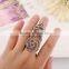 Full cyrstal elastic movable joint finger ring