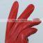 fashionable women's leather gloves with rose flower decoration on back