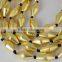 AAA Beautiful Natural 24k Gold Plated Copper Rondelle Dholki Shape Beads Findings 7 inch 9X19mm Matte Finish Beads