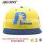 casual embroidery flat bill yellow snapback cap