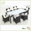 HL-7S-13010 7pcs rattan wicker dining furniture /hot sale wicker furniture sofa set