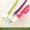 Customized colors & length soft flat USB charging cable Magnetic USB 2.0 data sync cable for HTC Nokia
