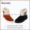 (ESW-1616) Lady leather shoes cow suede thick sole and zipper comfortable amusing warm snow boot with fur