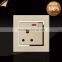 New hot BS standard Hotel design 1gang 15A socekt electric light wall socket with indicator