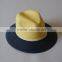 Double color stitching promotion panama hat wide brim hat with paper straw braid