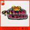 custom logo sew on embroidery patch for clothing with merrow border