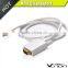 Mini DisplayPort to VGA Adapter Cable - 6Feet Black white Gold-Plated (Thunderbolt Compatible) MALE to MALE