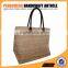 Blue color jute tote bag lady paper straw shopping handbag