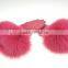 Flannelette Inside Super Warm Genuine Sheepskin Leather Gloves Fox Fur Trimming