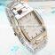 mature mens silver alloy metal wristwatches rectangle case classic quartz watch for gift sets