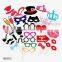 31 pcs On A Stick Photo Mustache Booth Props Christmas Birthday Wedding Party Photos Props