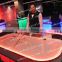 Electronic poker table with led light and wooden leg