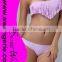 Pure Color Fringed Tassels Bikini with Hollow-Out Panty NA102-light purple
