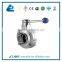 Sanitary single welding single thread butterfly valve