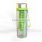 Plastic water bottle with strainer/ clear plastic water bottles