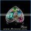 New promotional product charms fashion heart crystal snap button accessory