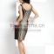 Latest fashion v-neck sleeveless knee-length mix colour new bandage dress D368