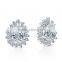 2016  oval cut cubic zircon stud earring prong setting jewelry wedding jewelry