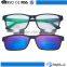Retro logo printing fashion optical glasses with clip on lenses